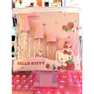 Sanrio Hello Kitty Travel Bottles Set 5 Pcs Strawberry Toiletry Containers 2023